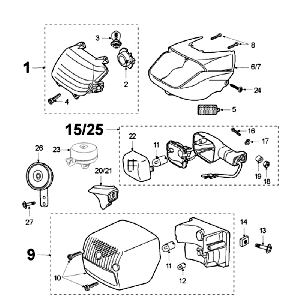 Beleuchtung Peugeot Fox Deluxe Schwarz