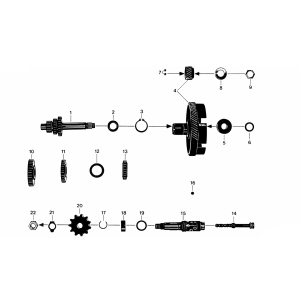 Getriebe 3V Fuß Zundapp C50 Sport 529-010