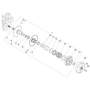 Vespa GTS 125 4T E5 ABS 2021 angetriebene Riemenscheibe (EMEA)