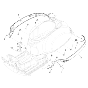 Seitenverkleidungen - Spoiler Vespa GTS 125 4T E5 ABS 2021 (EMEA)
