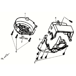 Schwungradabdeckung Sym Allo GT (WH006 S882U) weiß/silber