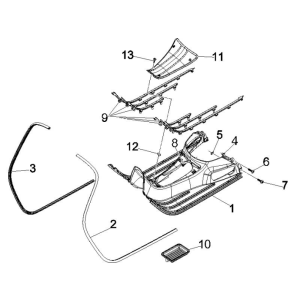 Fußstütze Vespa GTS 250 ie 2005-2009 (mit ABS) graphitschwarz 79/A