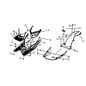Fußplatte/ Rahmenverkleidungen 2 Sym Symphony ST 200I Blau/ Schwarz/ Silber