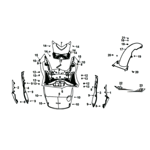 Fußplatte/Rahmenabdeckung Sym Jet 14 125I E4 Weiß (WH-006)