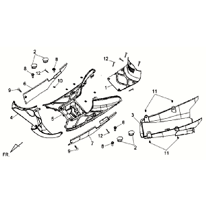Spoilerabdeckung Fußplatte Sym Allo GT (BK007U) mattschwarz