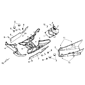 Spoiler Fußplatte Cover Sym Allo (WH871) champagner