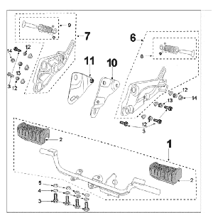 Fußstütze Peugeot Tweet alt weiß