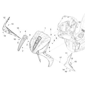 Piaggio Medley 125 4T IE ABS E4 2016-2019 Frontplatte (EMEA)