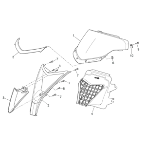 Frontabdeckungen II Aprilia SR 50 H2O ie+Vergaser 2004-2009 silber