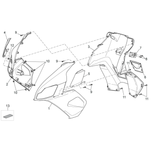 Frontabdeckungen III Aprilia SR 50 H2O ie+Vergaser 2004-2009 blau