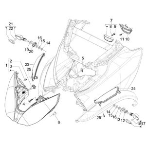 Vorderlichter - Blinker Piaggio MP3 300LT Sport 2009-2014