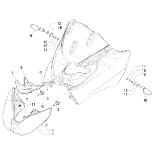 Frontlichter - Blinker Piaggio MP3 350 Maxi Sport E4 ABS 2018-2020 (EMEA)