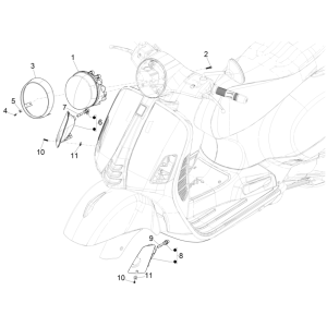 Frontlichter - Vespa GTS 125 4T E5 ABS 2021 Blinker (EMEA)
