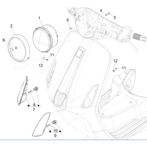 Vespa Etrica 45KM/H E5 2021 (EMEA) Frontscheinwerfer