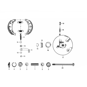 Vorderradnabe - Zündapp 529 Bremsbacken aller Typen