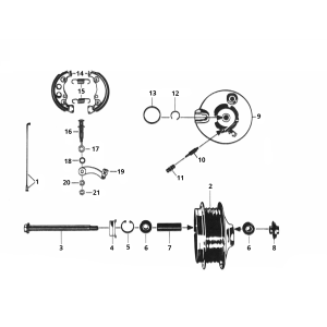 Vorderradnabe - Zündapp C50 Sportbremsbacken 529-010
