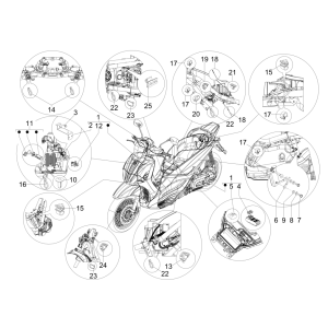 Hauptkabelgruppe Piaggio Beverly 125 RST 4T 4V IE E3 2010-2015 (EMEA)