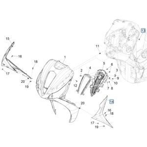 Piaggio Medley 125 ABS E5 2021-2022 Frontplatte (EMEA)