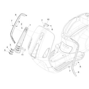 Rahmen Vespa Primavera 4-Takt 2-Ventil braun 129/A