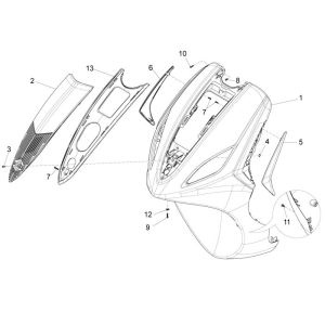 Vorne Vorne Piaggio New Fly 4-Takt 2-Ventil schwarz 98/a