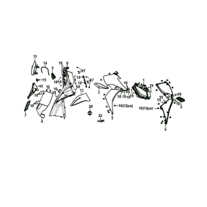 Frontplatte Innenplatte Blinker Sym Jet 14 blau (BU-289S)