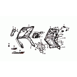 FACEPLATE/INNENPLATTE/BLINKLICHTER Sym Orbit III Rot