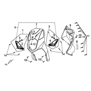 Voorplaat/ binnenplaat/ knipperlichten Sym XPRO 50 4-takt AC Euro 4 Black (BK-5560OS)