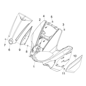 Frontplatte Gilera Runner 50 SP 2010-2017 mattschwarz 80/B