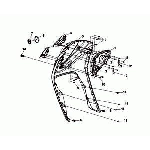 Frontplatte Flask. Innen b. Sym Mio 50I (BU-280S S-481S) Blau Gold