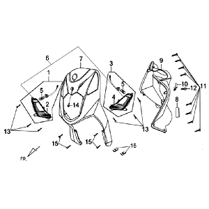 Frontplatte Blinker Beinschild Sym Orbit II (GY7450U) mattgrau
