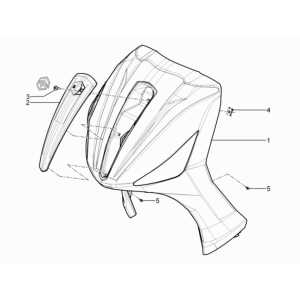 Frontplatte Piaggio Beverly 350 E3 Sport Touring 2013-2014 schwarz 94