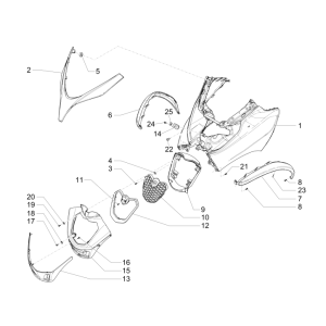 Frontplatte Piaggio MP3 500 LT Business 2014-2016 braun