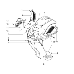 Frontplatte Piaggio NRG Power DD 2007-2017 mattschwarz 80/B