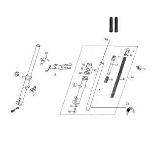 Honda MT50 Vordergabelteile