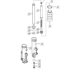 Vorderbein Kymco Vitality 2t ac rot
