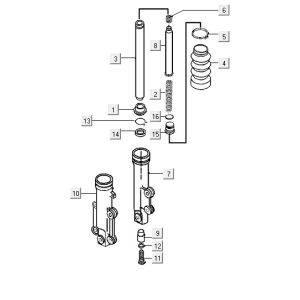 Vorderbein Kymco ZX 2t ac blau limitiert