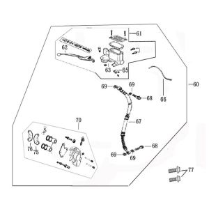 Bremszylinder - Bremsleitung - Bremssattel - AGM VX50i Bremsbeläge