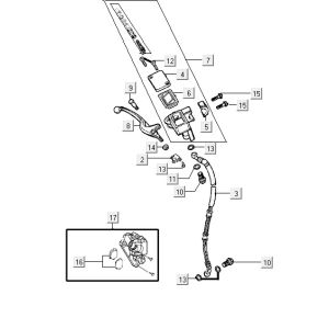 Vorderradbremse Kymco VP50 4t ac techo Silber