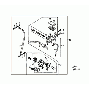 BREMS-/BREMS-/BREMSSCHLITTEN VORNE Sym Orbit II Euro 4 Mattgrau