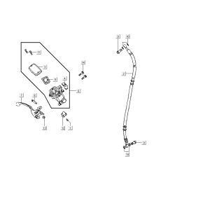 Bremspumpe vorne - Schlauch Kymco G-Dink 2-Takt Dark Grey