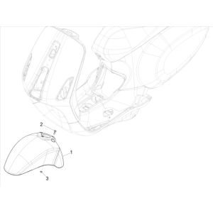 Vorderradschutzblech Vespa Elettrica 25/KMH SCH E5 2021 (EMEA)