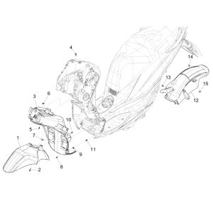 Piaggio Medley 125 4T IE ABS E4 2016-2019 Vorderradschutzblech (EMEA)