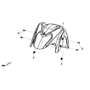 Vorderradschutzblech Sym Joymax 300I ABS E3 2014-2016 Mattgrau (GY-7450U)