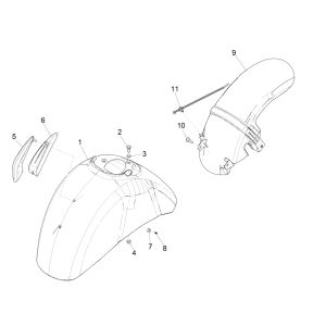 Vespa GTS 125 4-Takt IE ABS Euro4 Vorderradschutzblech 2016-2018