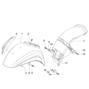 Kotflügel vorne Vespa S 2-Takt grau titanio 742/B