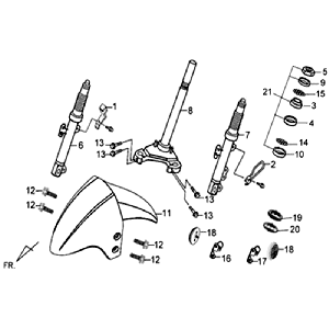 Kotflügel Vorderradgabel Steuersatz Sym Jet 4 (Y108C) gelb