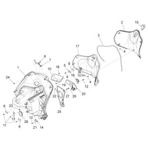 Kotflügel Piaggio New Fly 4-Takt 4-Ventil rot 854a