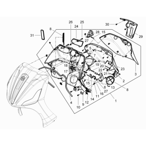 Vorderes Gehäuse - Piaggio Beverly 125 RST 4T 4V IE E3 2010-2015 (EMEA)