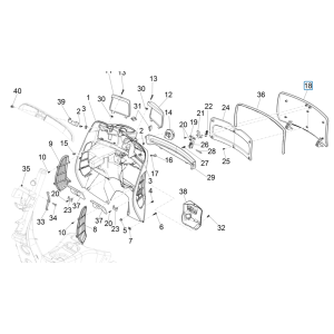 Frontgehäuse - Gegenschutzplatte für Vespa GTS 125 4T E5 ABS 2021 (EMEA)