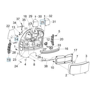 Frontgehäuse - Anti-Schutzplatte Vespa GTV 250 4T 4V IE